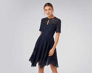 forever new lace frill skater dress