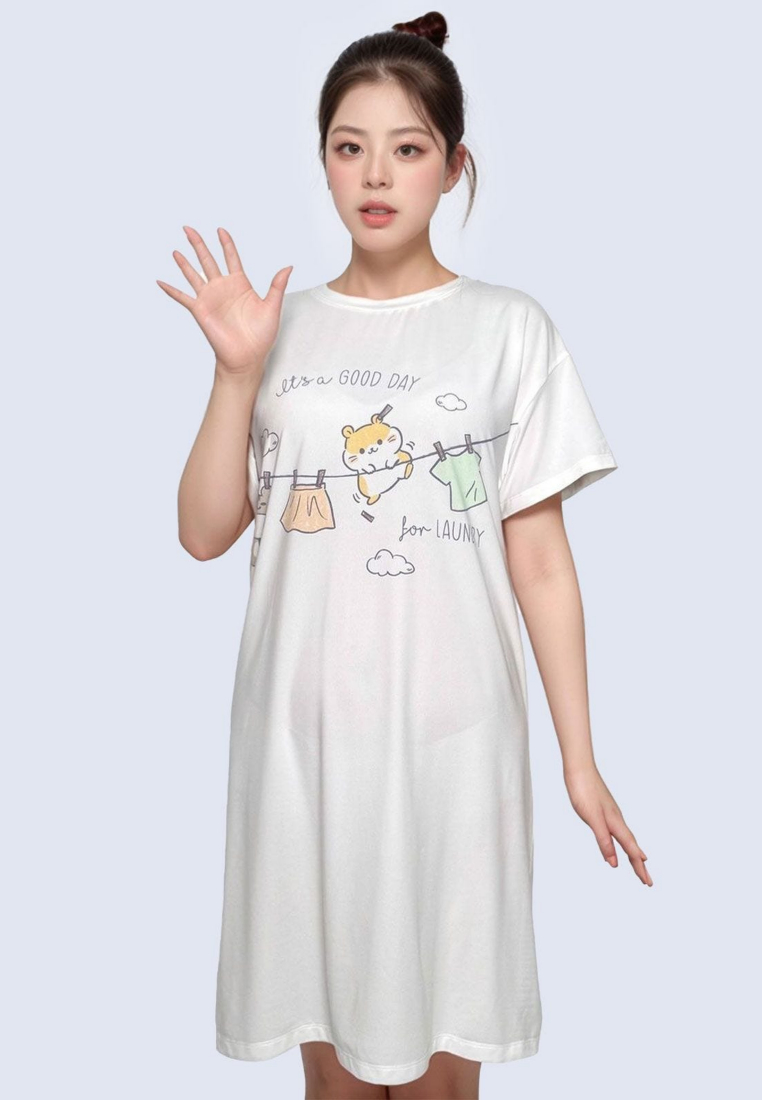 6IXTY8IGHT HILDA BRUSHED JERSEY SLEEP DRESS FOR WOMAN GIRL HW09887