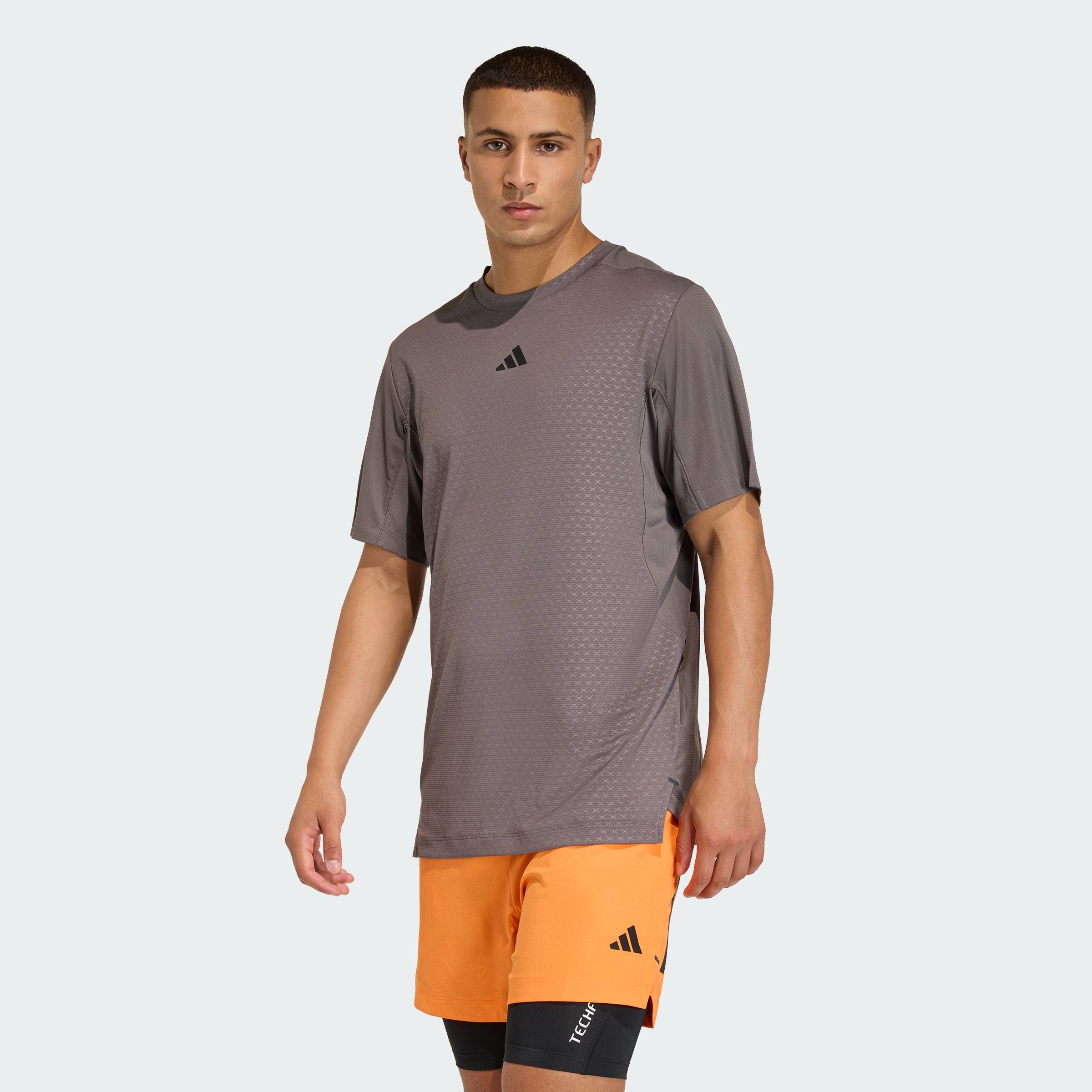 ADIDAS Gym & Training D4T PrimeLift 3 STRIPES T-SHIRT Men Brown KE9936