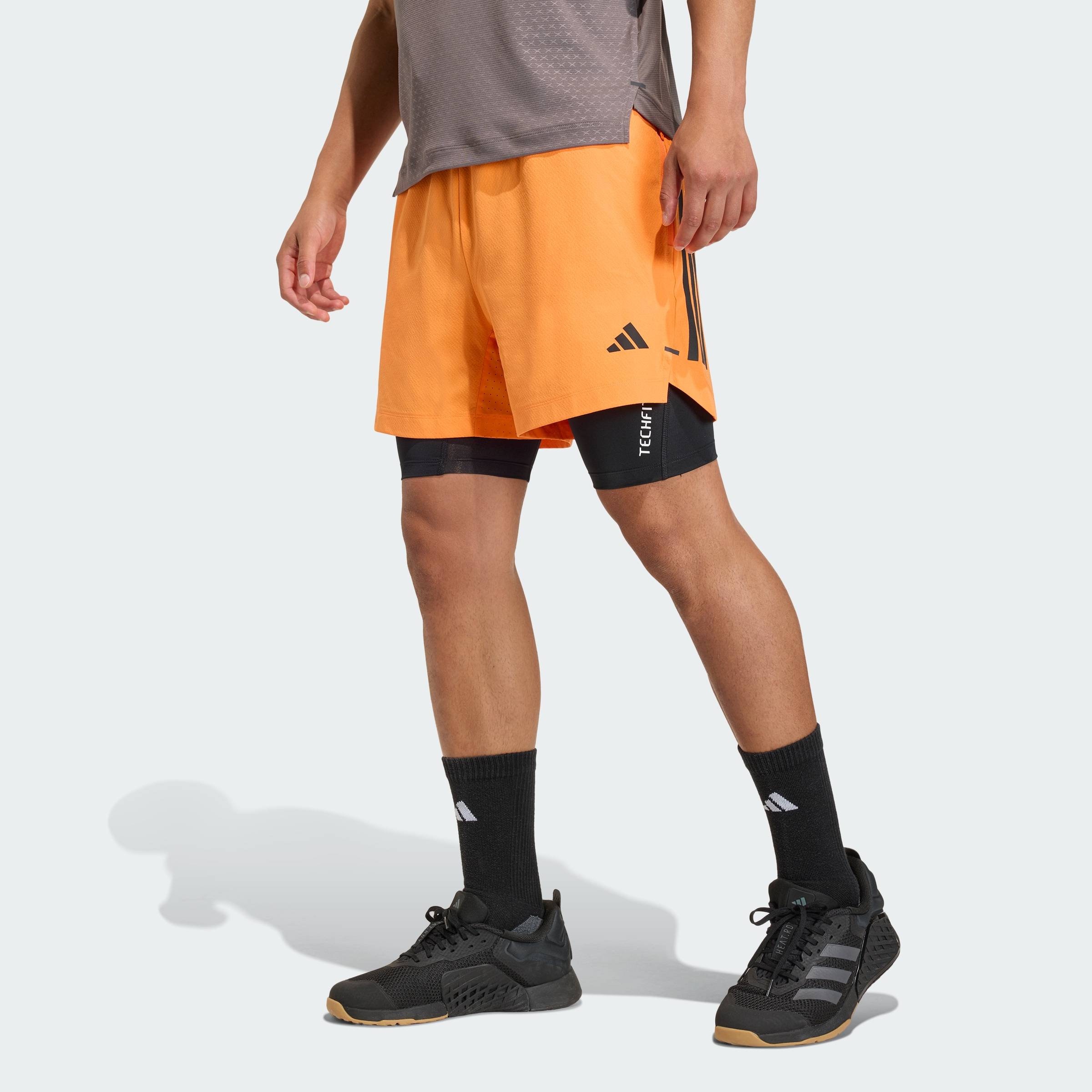 ADIDAS Gym & Training D4T PrimeLift 3 STRIPES SHORTS Men Orange KA1197