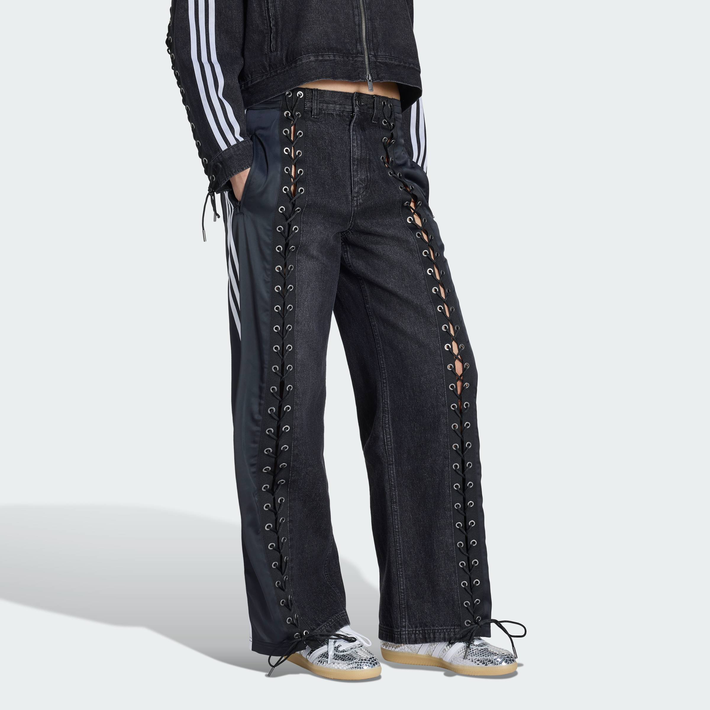 ADIDAS Lifestyle ORIGINALS DENIM FB LACING PANTS Women Black KS3878