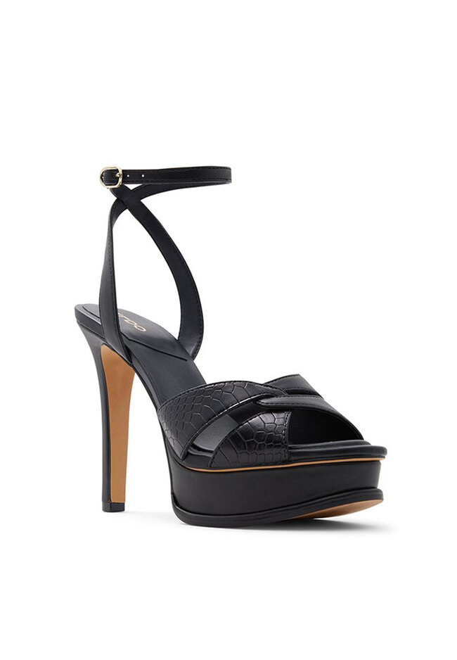 black platform slingback heels