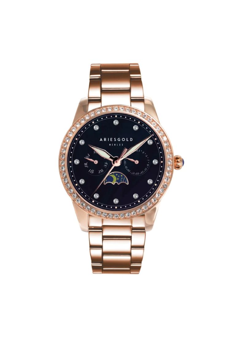 Aries Gold L 5040 RG-BKMP Multifunction Stainless Steel Women's Watch