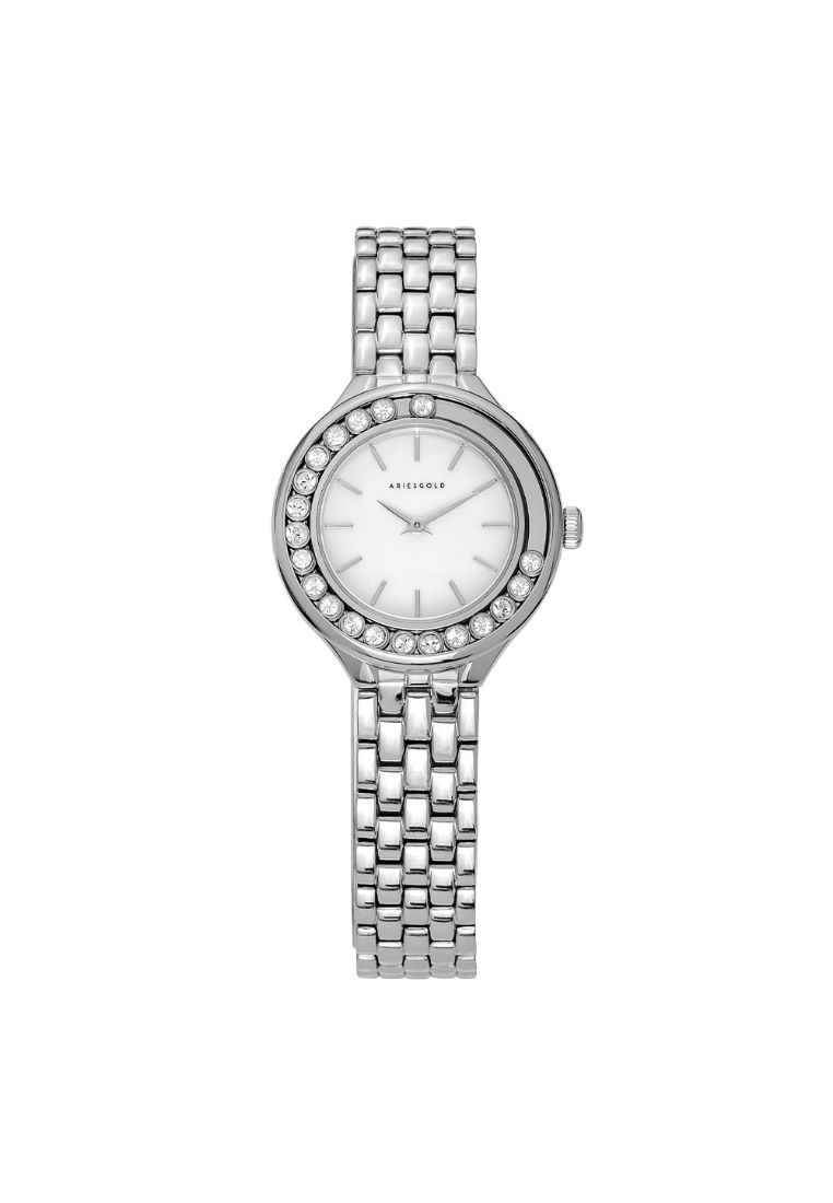 Aries Gold Serenity White Dial Silver Stainless Steel Strap Women Watch L 5041 S-MP