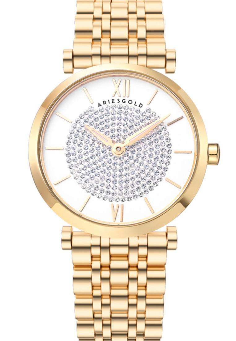 Aries Gold Draliet Silver Stainless Steel Strap Women Watch L 5042 G-W