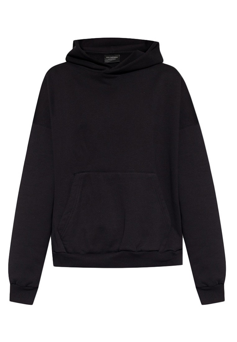 BALENCIAGA Care Label Medium Fit Hoodie in Black