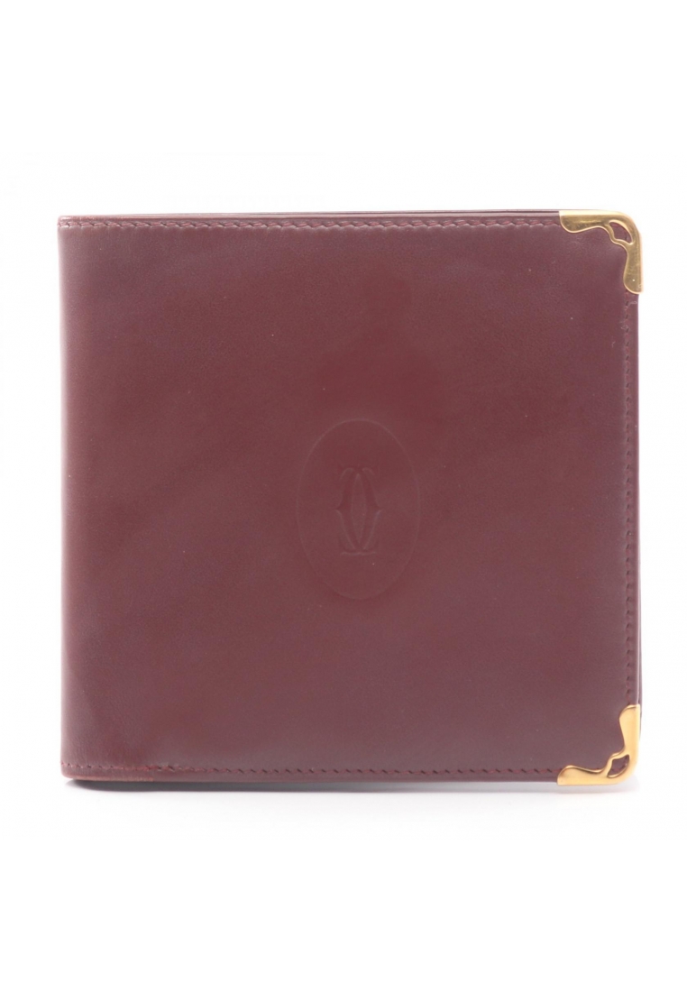 Cartier Pre-Loved Cartier mast line Bi-fold wallet leather Bordeaux