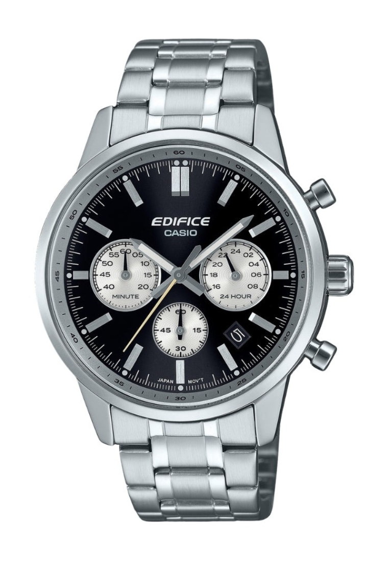 CASIO EDIFICE EFR-575D-1ADF BLACK DIAL STANDARD CHRONOGRAPH STEEL WATCH
