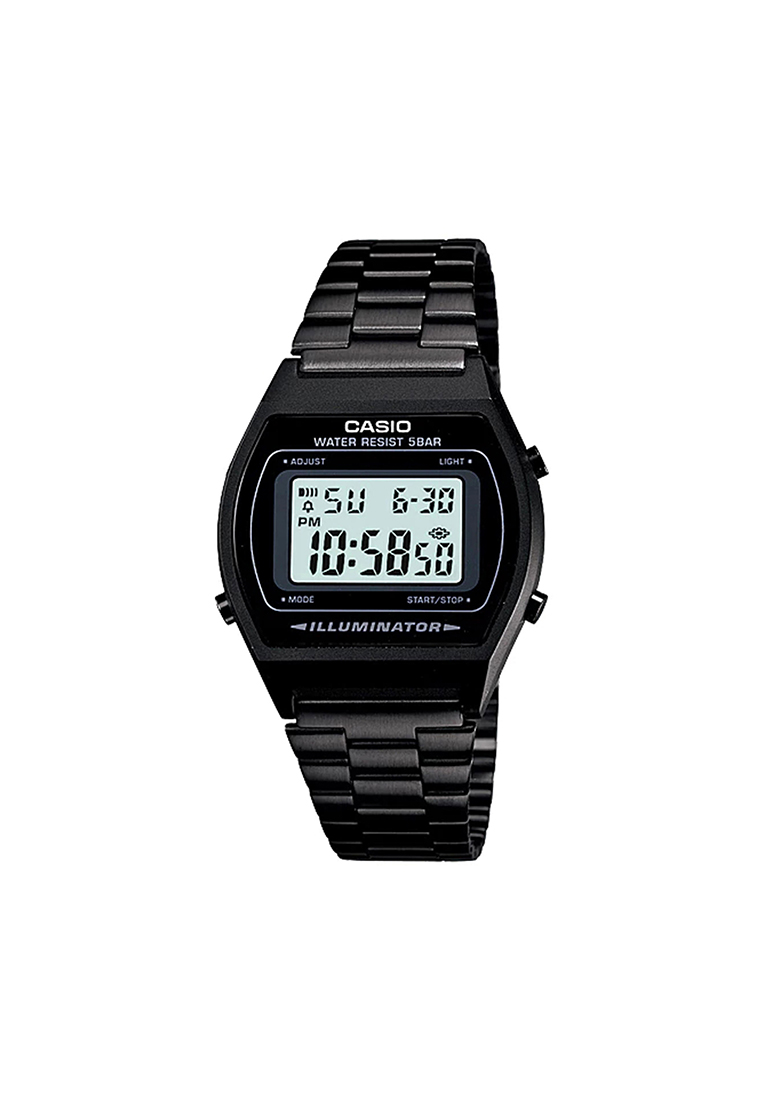 Casio Men's Vintage B640WB-1A Black Stainless Steel Band Digital Watch