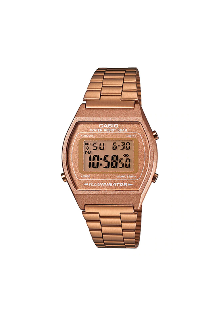 Casio Vintage Men's Digital B640WC-5A Stainess Steel Band Rose Gold Watch