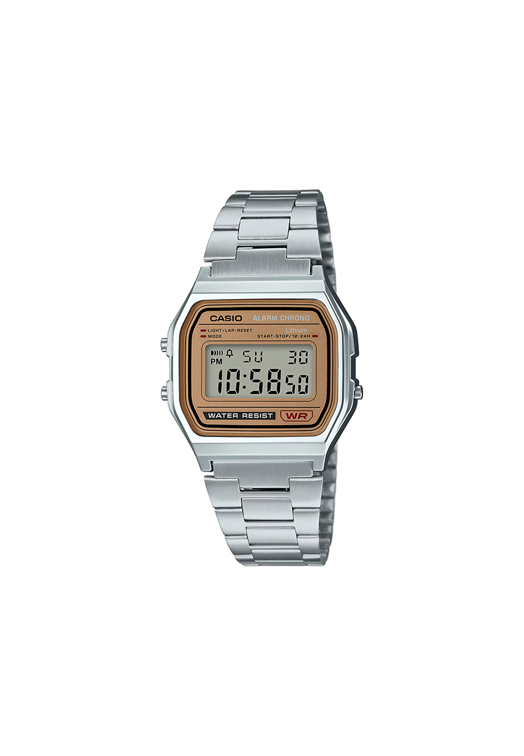 CASIO A158WEA-9 Unisex Digital Watch Stainless Steel Band