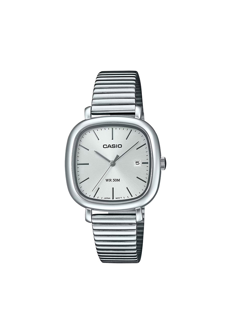 CASIO LTP-B166D-7AV Women Analog Watch with Silver Stainless Steel Band