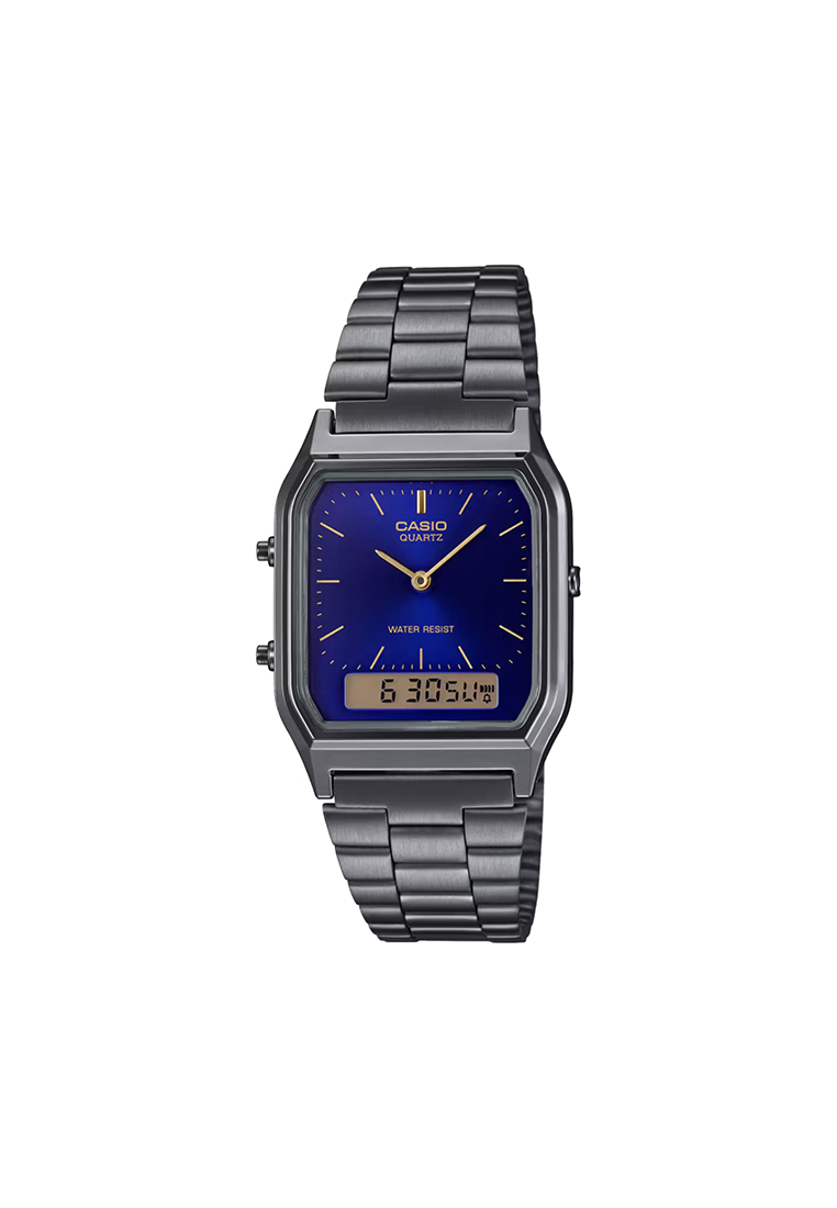 CASIO AQ-230GG-2A Men's Analog-Digital Watch with Grey Stainless Steel Band