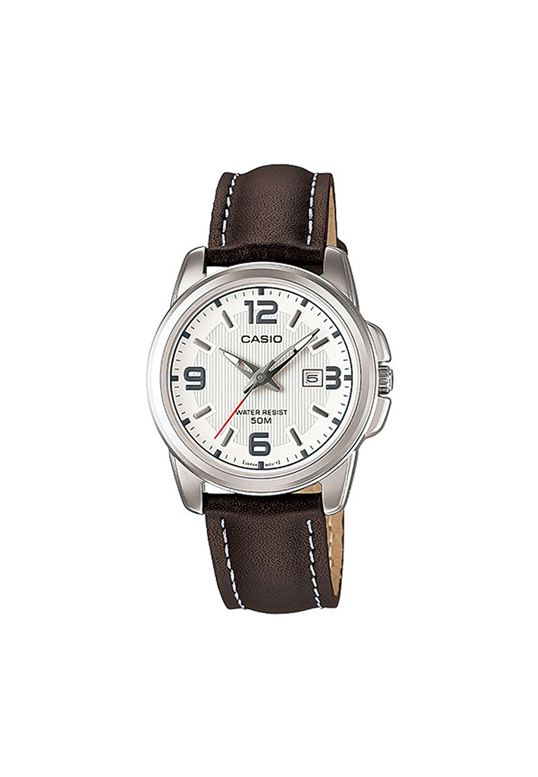 Casio Watches Women's Analog Watch LTP-1314L-7AV Brown Genuine Leather Band Watch for ladies