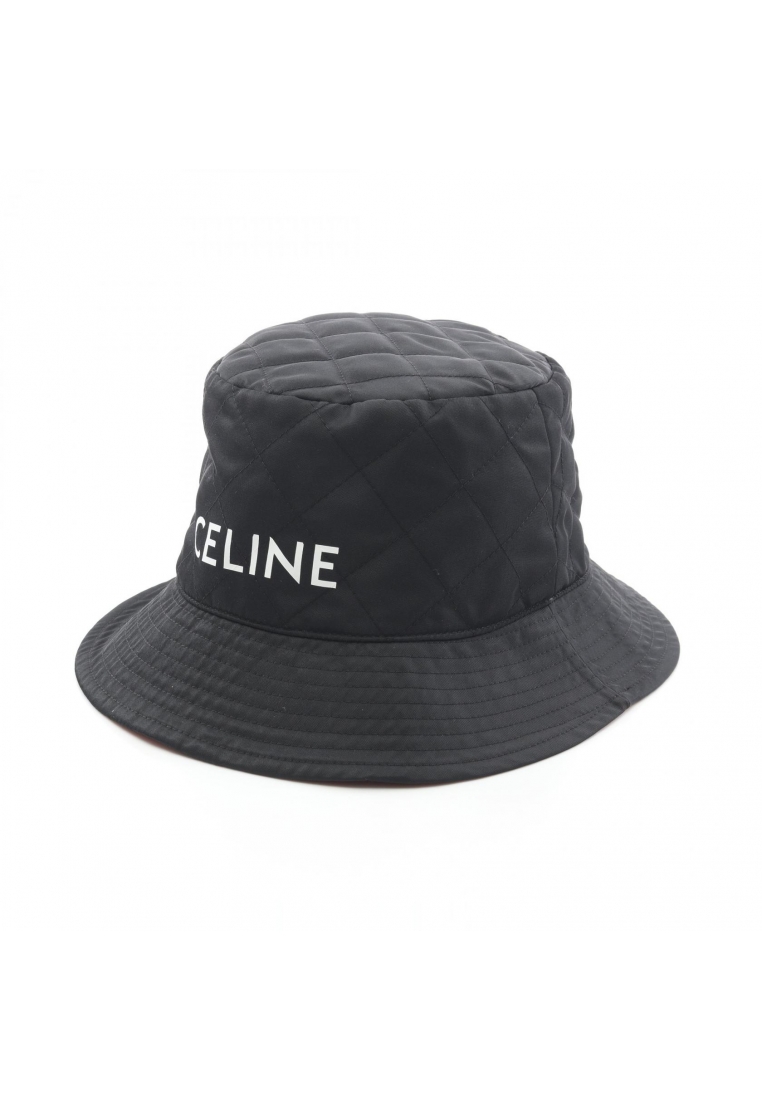 CELINE Pre-Loved Celine Nylon twill quilting bucket hat hat Nylon black
