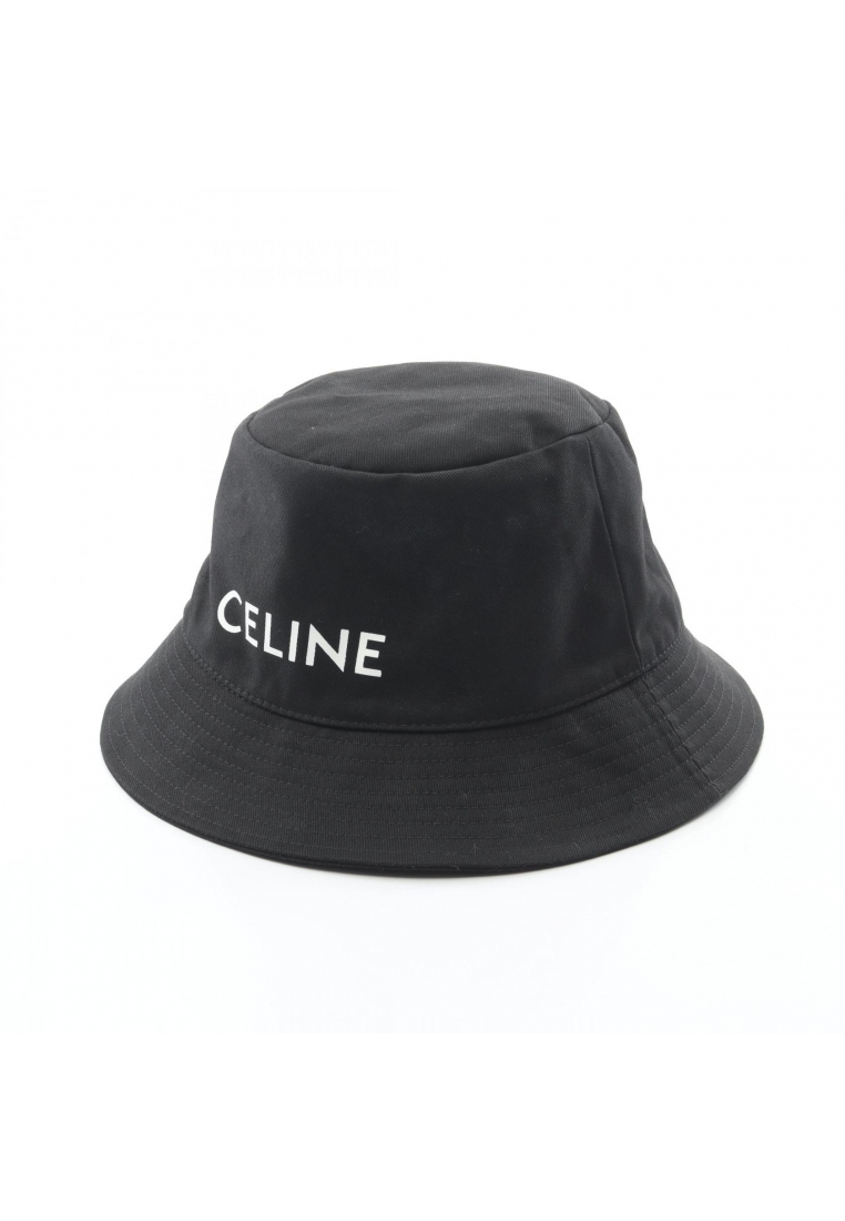 CELINE Pre-Loved Celine logo print bucket hat cotton black