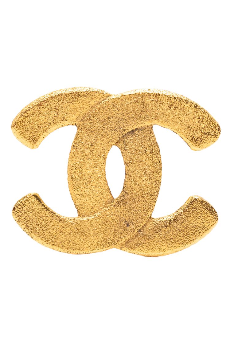 Chanel Pre-Loved Chanel Gold Plated Cc Brooch