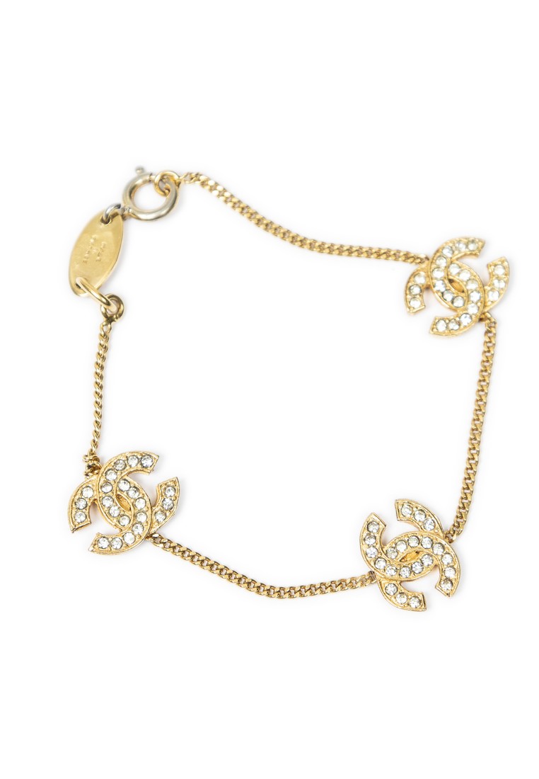 Chanel Pre-Loved CC Rhinestone Bracelet