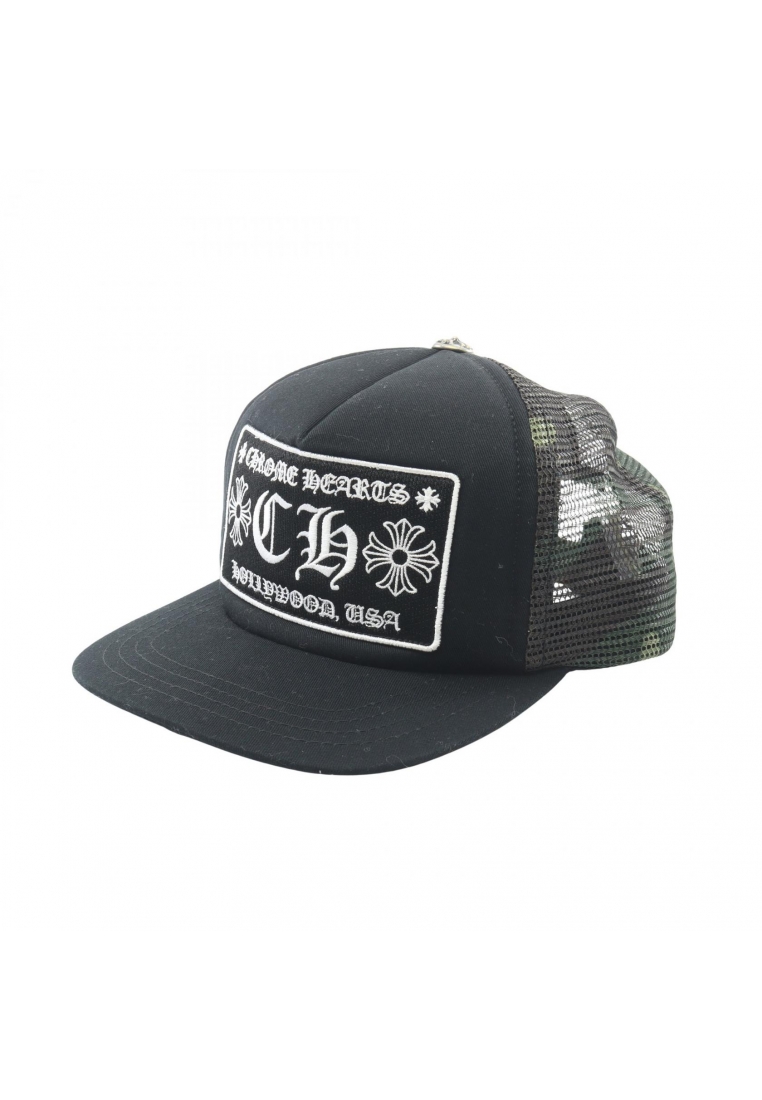 Chrome Hearts Pre-Loved Chrome Hearts CH Plus Hollywood Camouflage Mesh Trucker Cap cap cotton black