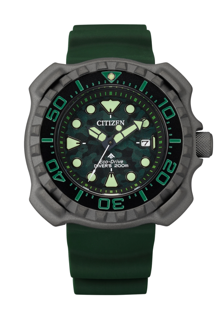 Citizen Promaster Marine Diver's 200m Titanium Case Green Dial Black Polyurethane Strap Eco-Drive Wa