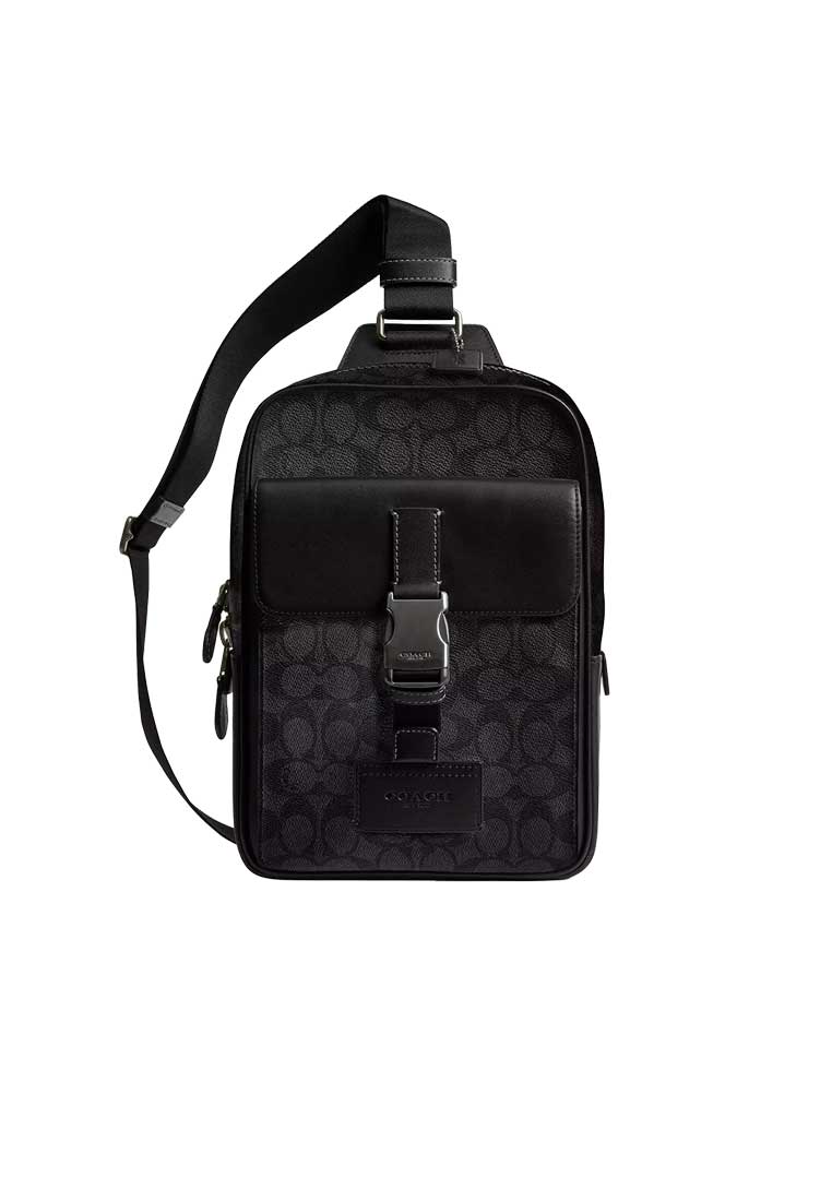 Coach Track Pack In Signature Canvas Charcoal/Black CX880