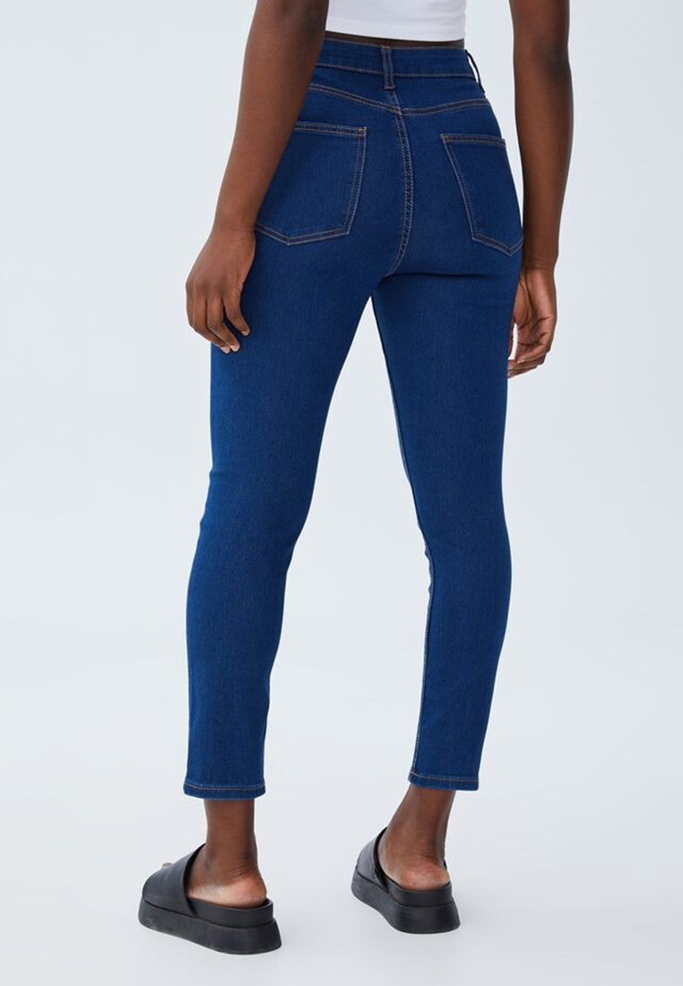 high rise ankle length skinny jeans