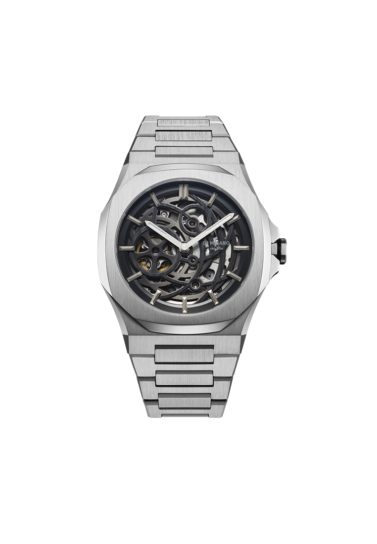 D1 Milano Silver Skeleton Bracelet Watch, 41.5 mm