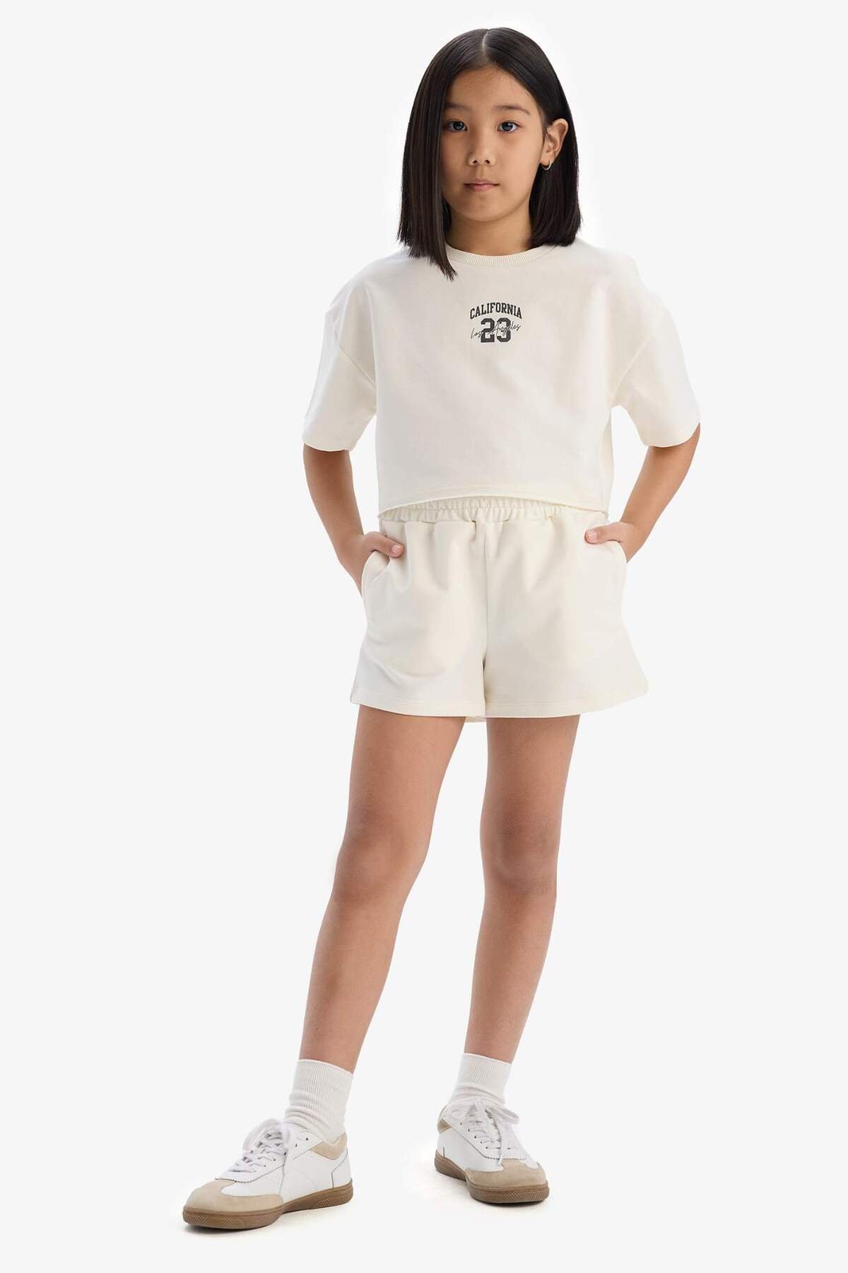 DeFacto Girl's 2 Piece Set Printed Short Sleeve T-Shirt Shorts E0730A825Sm