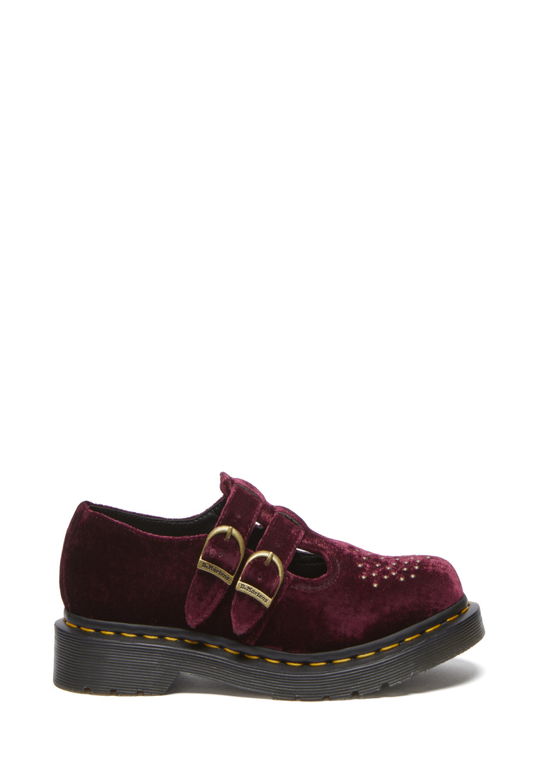 Dr. Martens 8065 Vegan Velvet Mary Jane Shoes Cherry Red Women
