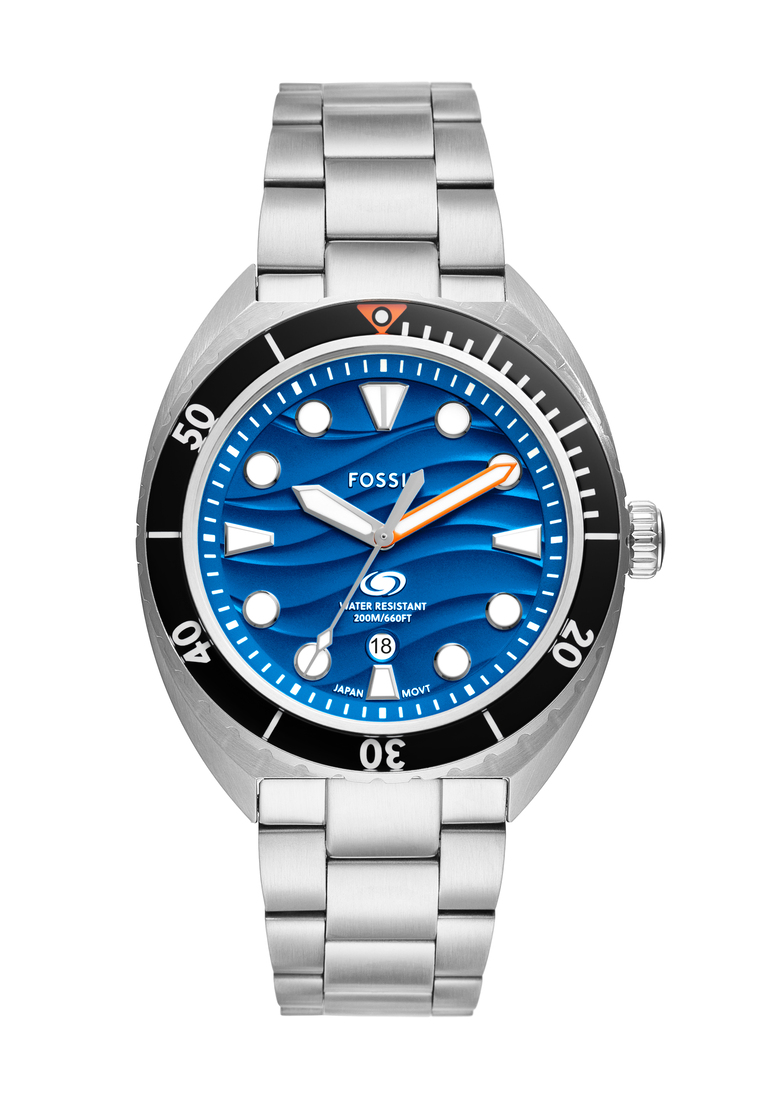 Fossil Men's Breaker Analog Watch ( FS6064 ) - Quartz, Silver Case, Round Dial, 22 MM Silver Stainle