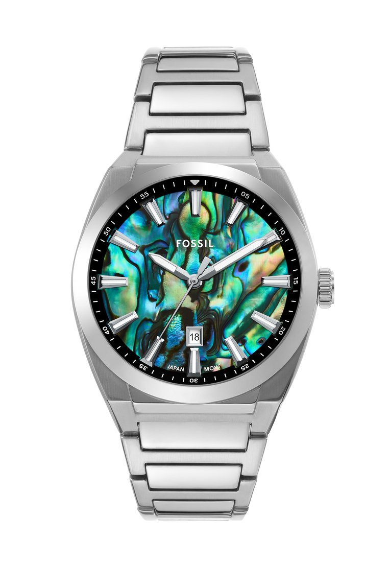 Fossil Men's Everett Analog Watch ( FS6114 ) - Quartz, Silver Case, Round Dial, 18 MM Silver Stainle