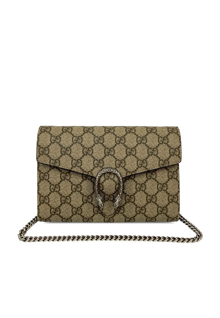 Gucci Pre-Loved Gucci Gg Supreme Dionysus Wallet On Chain