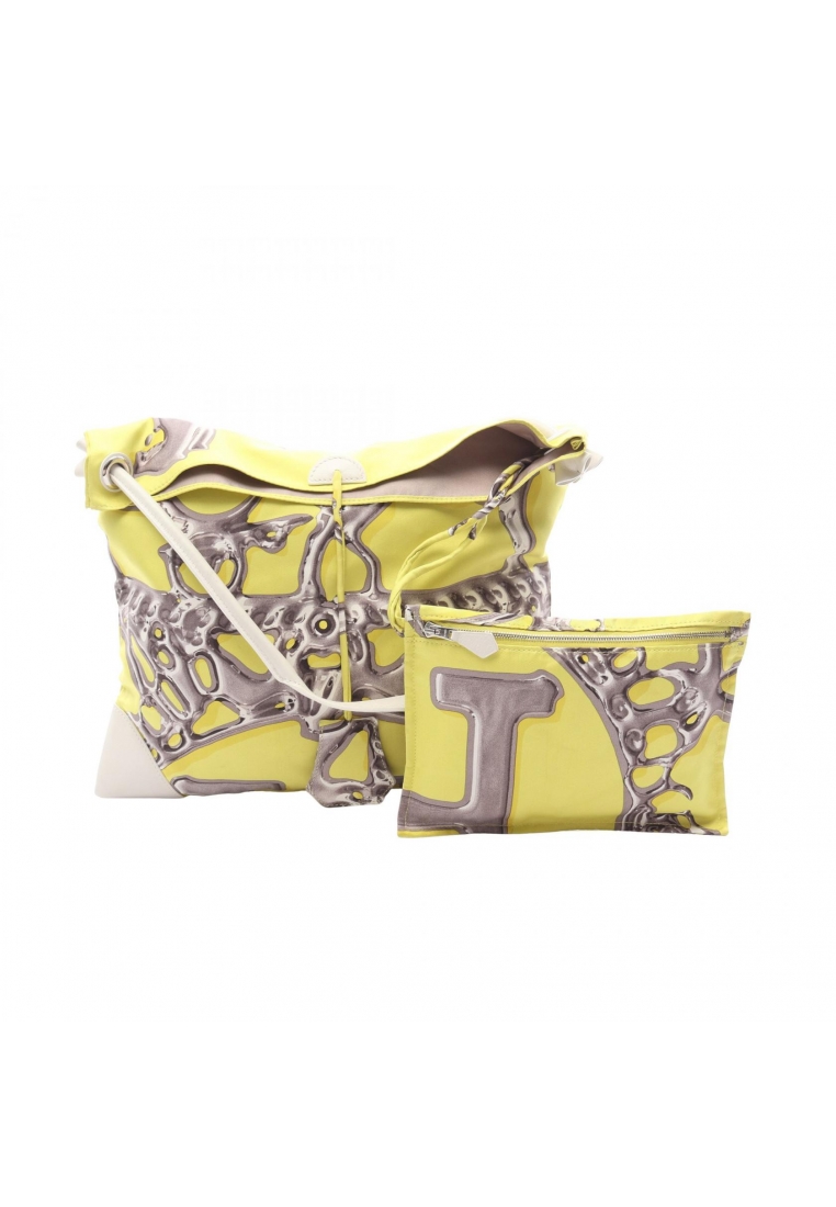 Hermès Pre-Loved Hermès Silky City PM Shoulder bag silk leather yellow multicolor silver hardware □O