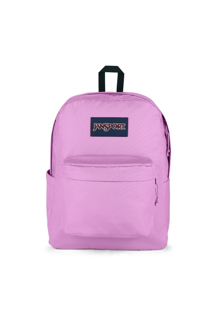 black and purple backpack