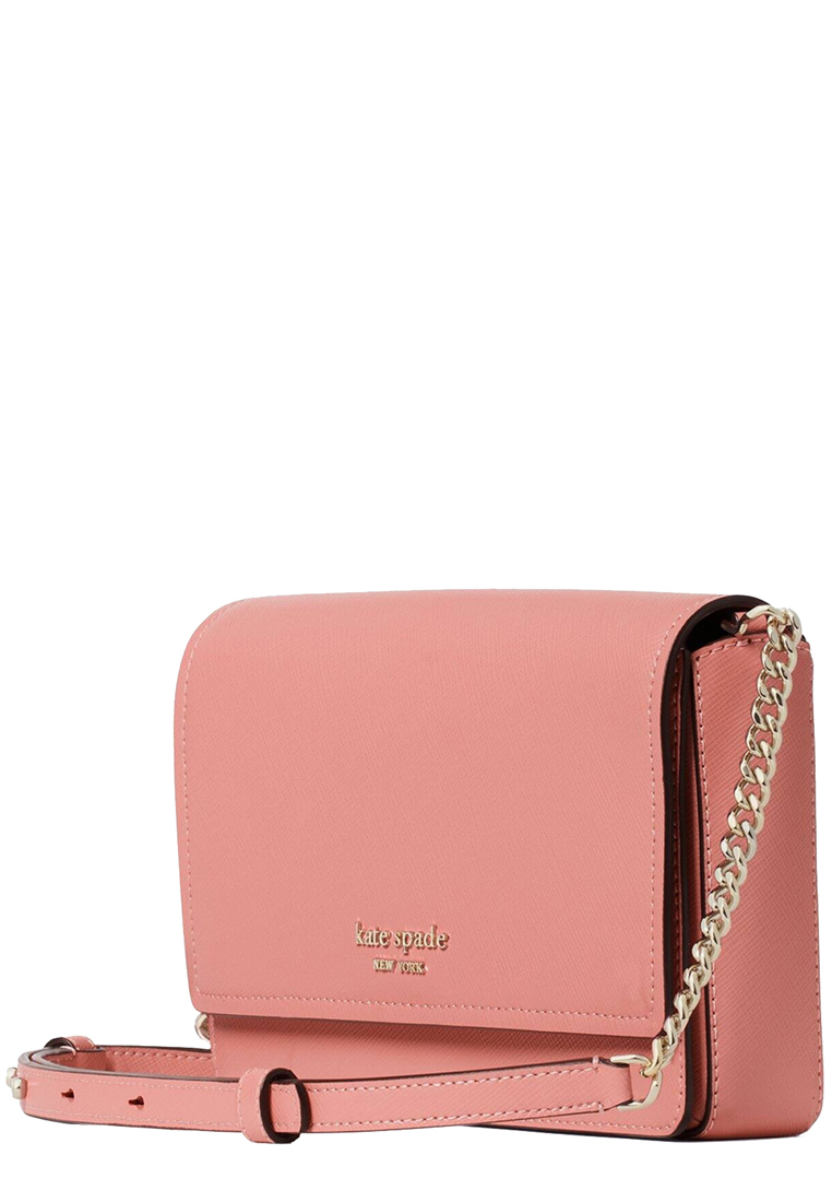 Kate Spade Stormie Leather Wallet Clutch Crossbody Bag, Pink Sunset