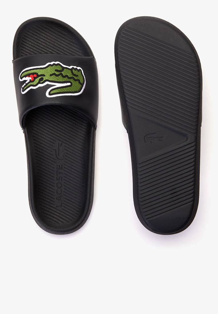 lacoste black flip flops