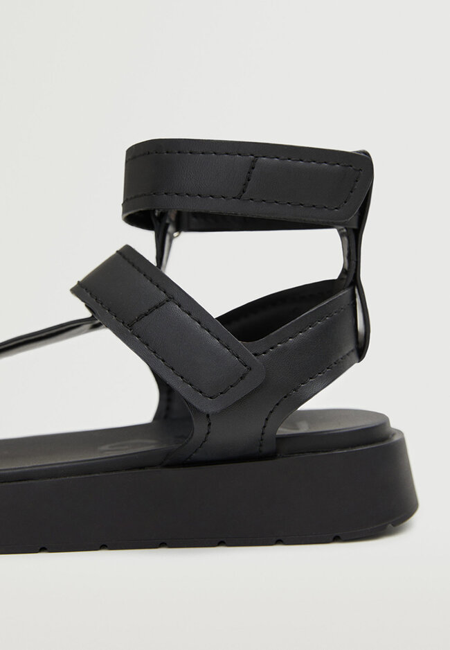 mango black platform sandals