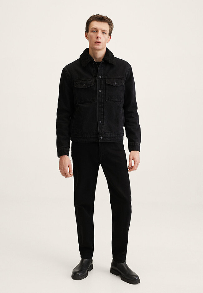 black grey denim jacket