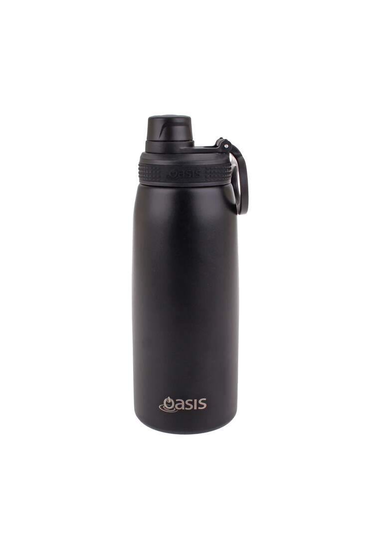 Oasis Stainless Steel Insulated Sports Water Bottle with Screw Cap 780ML - Black