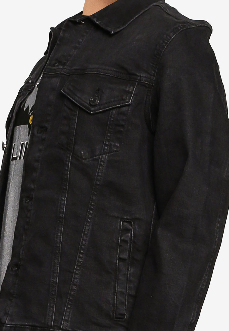 black grey denim jacket