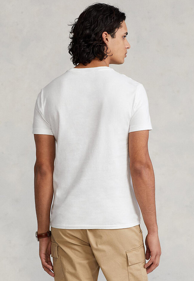 white ralph lauren v neck t shirt