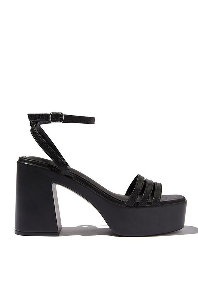black platform slingback heels