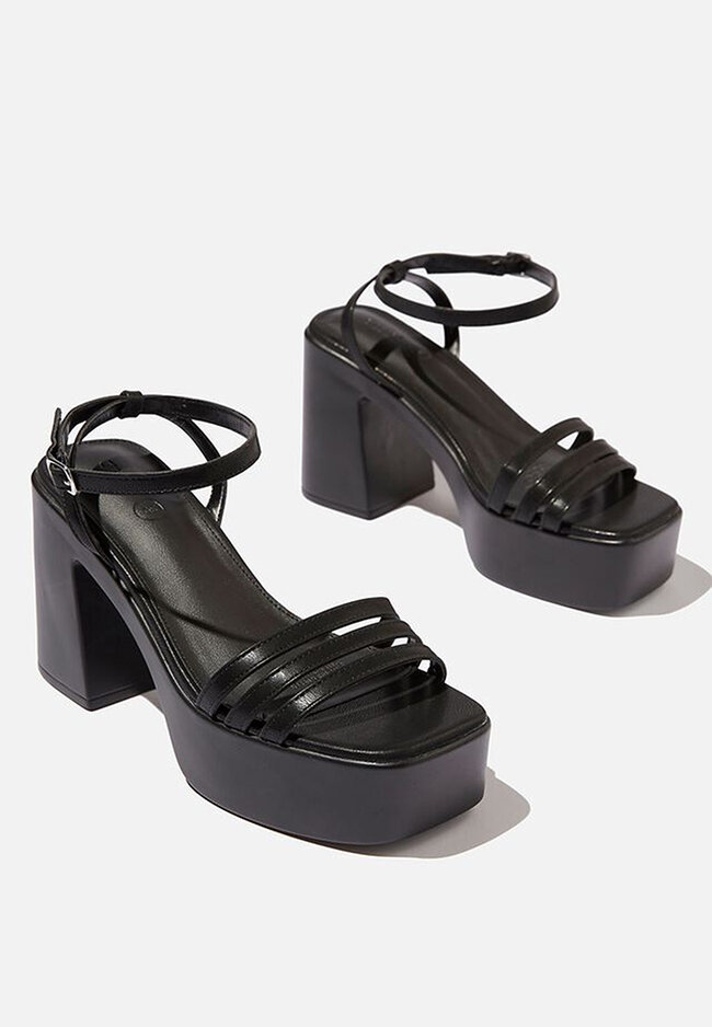 black platform slingback heels