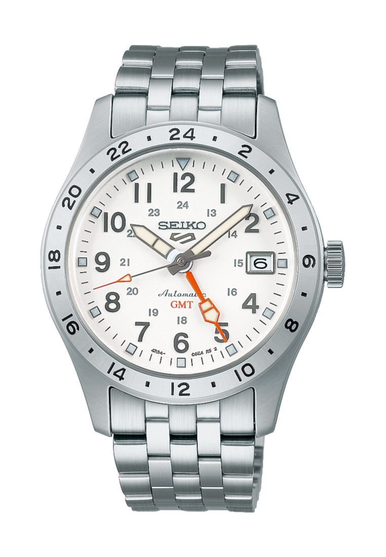 Seiko 5 Sports Field Series ‘Overwhite’ Mechanical GMT White Dial Stainless Steel Band Automatic Wat