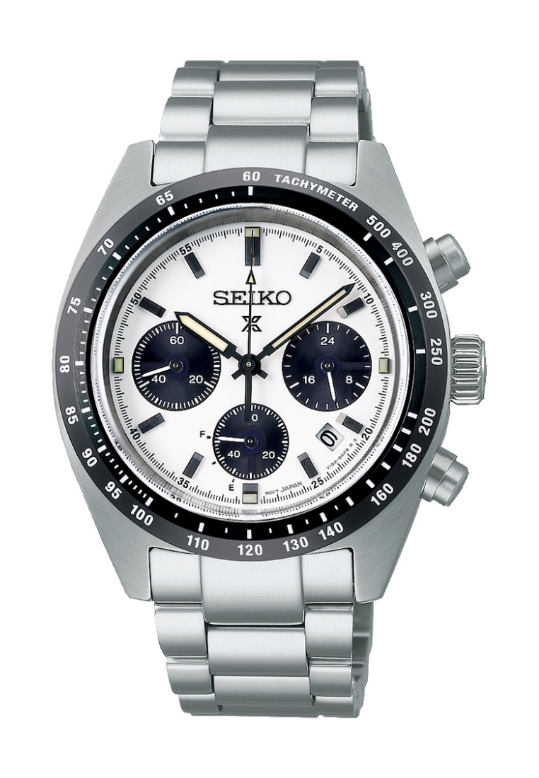 Seiko Prospex Speedtimer 1969 Re-Creation White Dial Stainless Steel Band Chronograph Solar Watch SS
