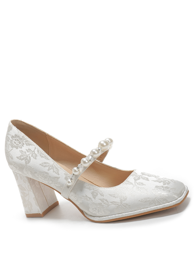 Twenty Eight Shoes 7CM Pearl Strap Cotton Print Mary Jane Shoes BY870-45