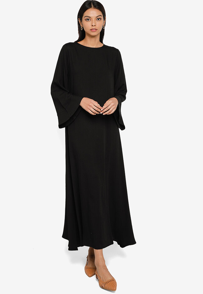 plain black kaftan